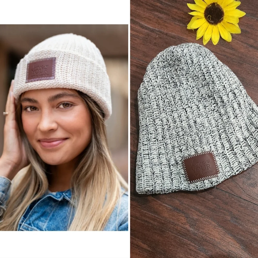 BLACK SPECKLED CUFFED BEANIE LOVE YOUR MELON 💜